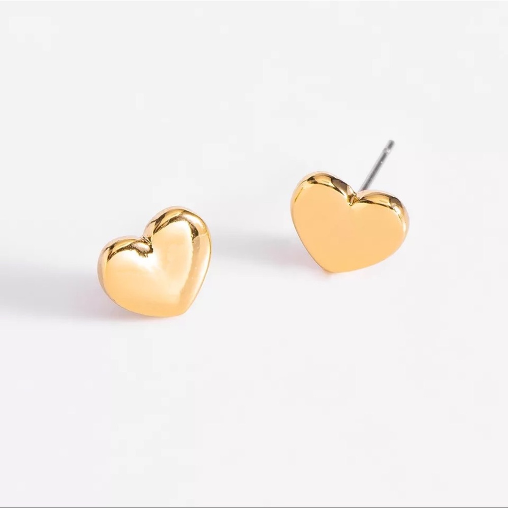 Women's 18K Gold Plated Beautiful Minimalist Heart Earrings Jewelry Elegant